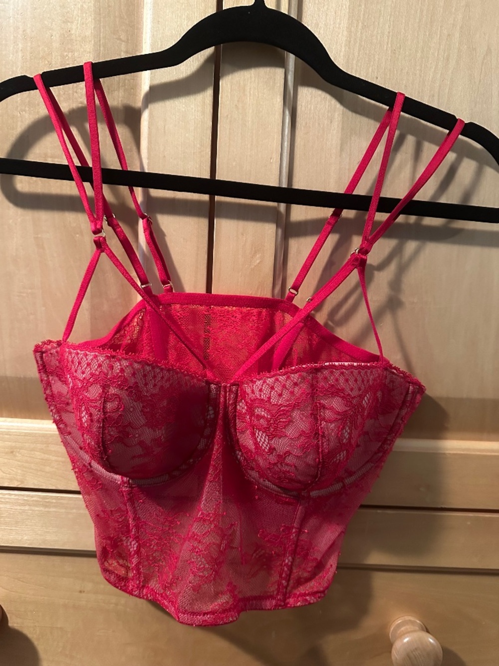 Victoria's Secret Very Sexy Red Lace Bustier 36C